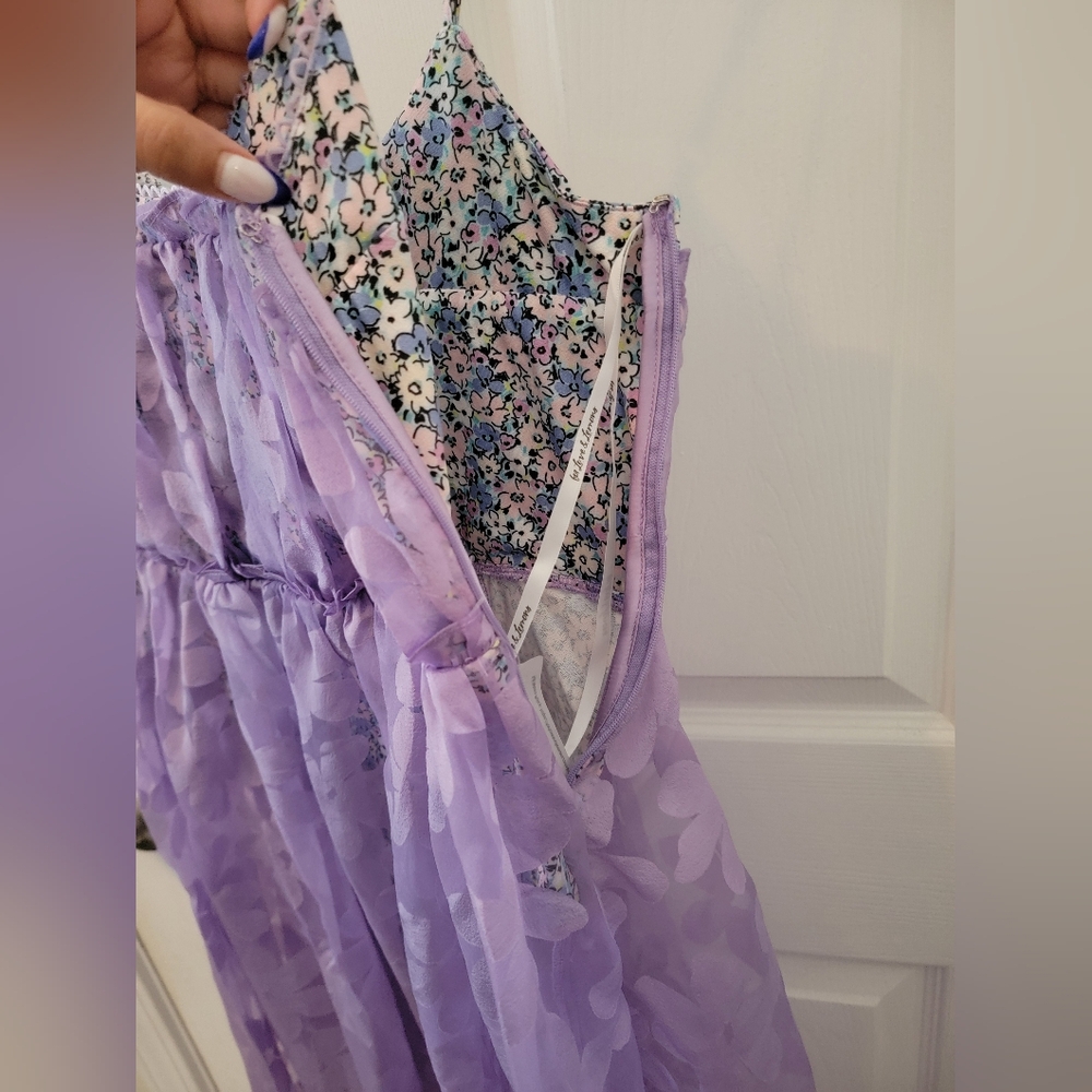 NWT For Love & Lemons Purple Villegas Mesh Dress Size S - Picture 8 of 9